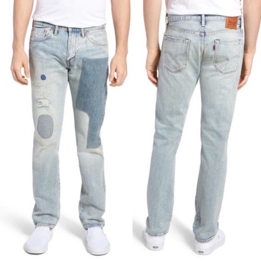 Levi's Mens size 34, 511 Slim-Fit Distressed, patch up Jeans